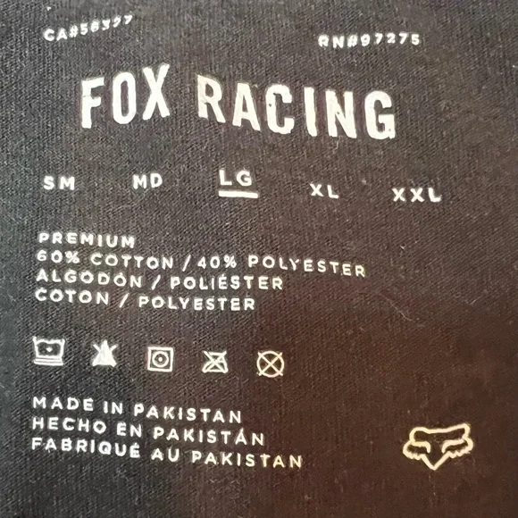 Fox Racing Men’s T-Shirt Size Large Black Gray Logo Moto Ventilated - Picture 3 of 3